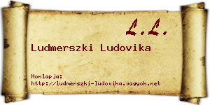 Ludmerszki Ludovika névjegykártya